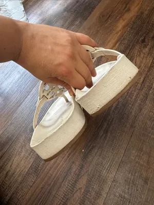 Tory Burch white  Logo Thong Sandals thumbnail 6
