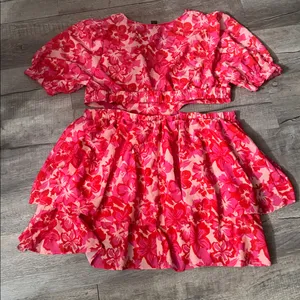 Vibrant Pink Floral Women's Casual Dress thumbnail 4