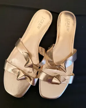 J. Crew Women's Gold Bow Slide Sandals‎ Flat Size 8 thumbnail 1