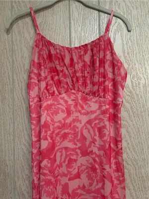 Zesica Spaghetti Straps Pink Floral Maxi Large Dress thumbnail 2