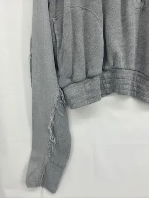 FP Movement by Windy Meadows Washed Gray Frayed Henley Hoodie thumbnail 9