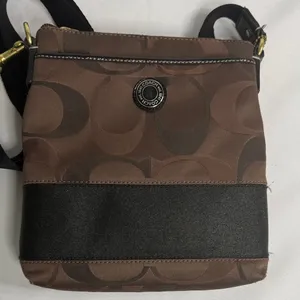 Coach Signature Brown and Black Crossbody Bag thumbnail 3