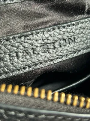 Halston Leather Black Crossbody Bag with Snake-Print Trim thumbnail 15
