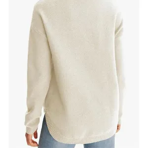 MEROKEETY Women's Long Sleeve Crew Neck sweater Knit Beige Sz M NWT thumbnail 3