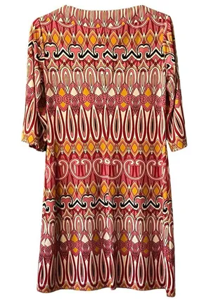 Donna Morgan Sheath Dress, Geometric A-Line Size 4 Colorful Retro‎ Stretch Beach thumbnail 1