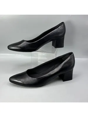 Easy Spirit Cosma Pumps Womens 8 Black Leather Almond Toe Slip On Career Formal thumbnail 2