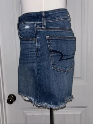 American Eagle Outfitters Denim Distressed Skirt thumbnail 4