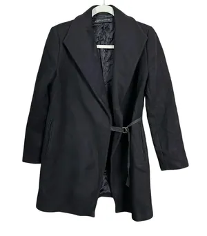 Zara Women's Sz S Black Long Sleeve Jacket Coat D Link Lined Heavy Winter thumbnail 1