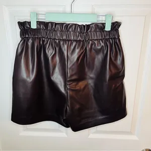 Laundry by Shelli Segal Faux Leather Shorts Dark Brown M thumbnail 8