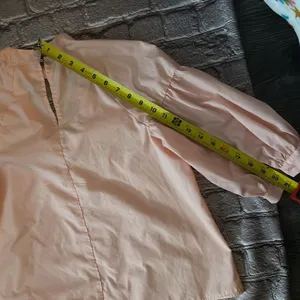 Bleuh Ciel Peach V-Neck Chocker Blouse M Balloon Sleeve Fairycore Whimsygoth thumbnail 9