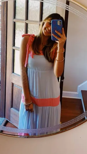 Blue and pink maxi dress summer dress Size XS thumbnail 1