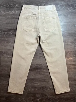 ZARA Z1975 Beige High Rise Mom Fit Ankle Straight Leg Jeans Size 6 thumbnail 3
