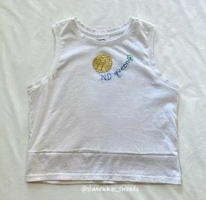Notre Dame gold and white disco ball embroidered tank top thumbnail 2