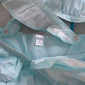 Mott50 Light Blue Ruffle V neck Maxi Size Medium Cotton Blend Dress thumbnail 6
