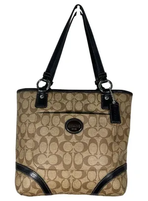 Coach 18917 Peyton Signature Brown Leather Tote Purse Handbag Shoulder thumbnail 1