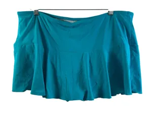 Lands' End Womens Plus Size‎ 18 Teal Blue Ruffle Swim Skirt Attached Brief thumbnail 1