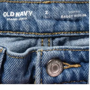 Old Navy Drapey Denim High Rise Baggy Wide Leg Jeans Blue Size 2 Tall thumbnail 3
