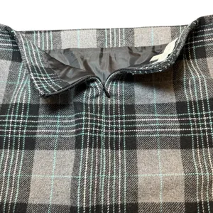 Talbots Grey Black Teal Plaid Pencil Skirt Lined Size 8 Knee Length Professional thumbnail 7