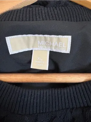 Women’s Black Lace Long-Sleeve Pullover Sweatshirt by MICHAEL Michael Kors thumbnail 2