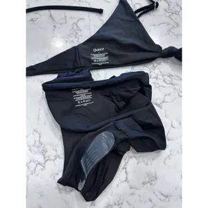 NWOT Quince Black Knot Tie Bikini Top & High Rise Bottom Set Size Medium thumbnail 3