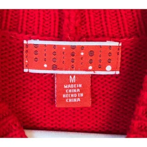 Ugly Christmas Sweater Dress Gingerbread Candycane Fair Isle Red Green size M thumbnail 3