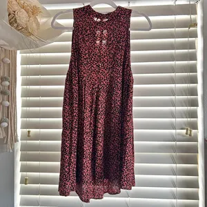 Free People Leopard Print swing mini dress swing tunic XL nwt boho thumbnail 2