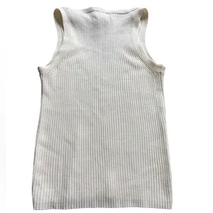 New York & Company Cream Knit Ribbed Tank Top thumbnail 2