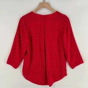 Vero Moda Novelty‎ Print Scissors Lightweight Chiffon V-Neck Top Hair Salon thumbnail 2