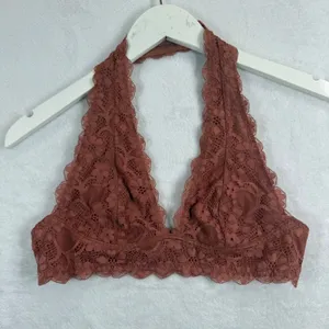 Intimately‎ Free People Women Terracotta Floral Lace Halter Bralette Small S/P thumbnail 1