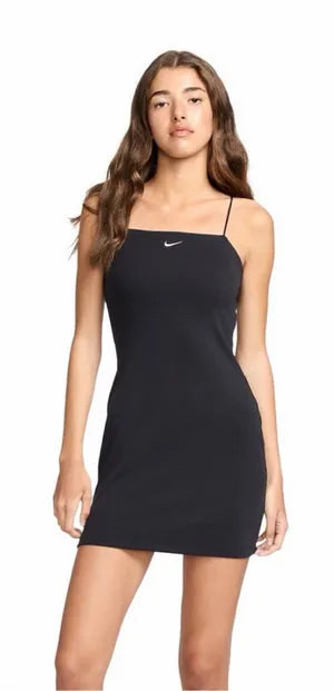 Nike Black Spaghetti-Strap Mini Dress with Swoosh thumbnail 1