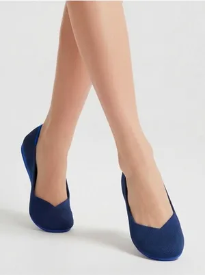 ROTHY'S Shoes THE FLAT Blue Knit Round Toe Slip On‎ Ballet Flats Women's Size 8 thumbnail 1