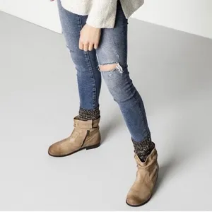 Birkenstock Sarnia‎ Ankle Boots Women 39 L Tan Suede Slouchy Boho Zipper Shoes thumbnail 2