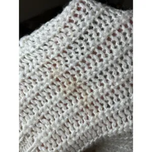 American Eagle Crochet Knit Sweater XL Cream Chunky Textured Open Weave thumbnail 6