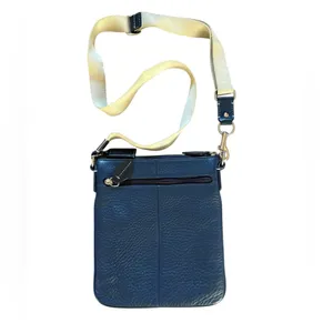 Coach Legacy Navy Blue Pebbled Leather Swing Pack Messenger Shoulder Bag thumbnail 2