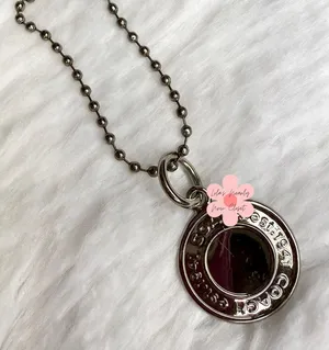 1" Coach Metal Circle Replacement Hangtag Hang Tag Bag Charm thumbnail 1