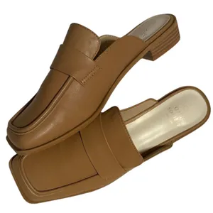 Oasis Society California Tan Vegan Leather Square Toe Block Heel Mules Size 10 thumbnail 7