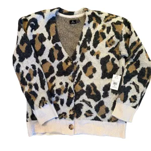 NWT Volcom Wylding Out Animal Print Oversized Knit Cardigan Sweater XS thumbnail 4
