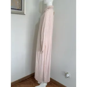 Rococo Striped Viscose Cover Up Dress Size M Long Sleeve Sheer Beach Resort NWT thumbnail 6