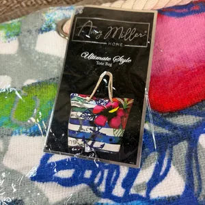 Amy Miller Home Ultimate Style X-Large Beach Tote Bag 15" x by 19” Tropical NWT thumbnail 5