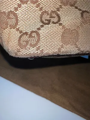 VTG Gucci Beige GG Supreme Canvas Shoulder Bag with Burgundy/Dark Red Accents thumbnail 13