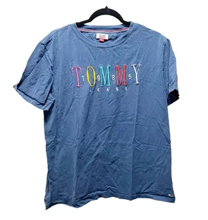 Tommy Hilfiger Tommy Jeans Vintage Short Sleeve Embroidered Crew T-Shirt Size Large thumbnail 1