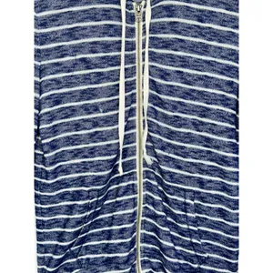 Abercrombie & Fitch Navy Blue White Striped Full Zip Up Long Sleeve Hoodie Sz XS thumbnail 7