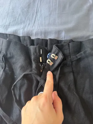 Black Linen Shorts Size L thumbnail 3