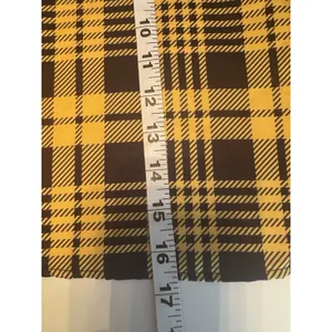 Plaid Yellow and Black Mini Skirt Sz M Satin A-Line High Waisted Preppy Clueless thumbnail 9