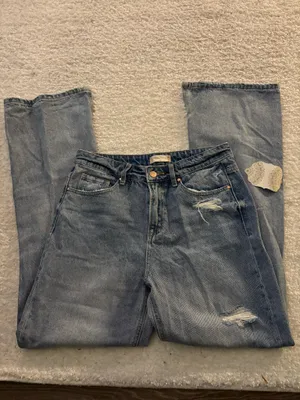 NWT altar'd state medium light wash high waisted distressed jeans. Size 28 thumbnail 3