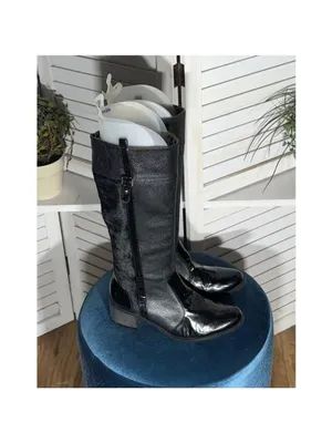 Vintage Miucha Y2K Knee High Black Leather Boots - Size 8 thumbnail 2