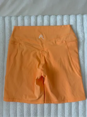 Oner Active Women's High-Waist Orange Active spandex Shorts thumbnail 3