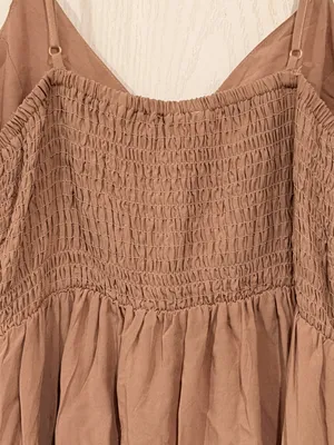 Birch and Stone Spaghetti Strap Boho Dress in Tan thumbnail 5