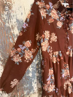 American Eagle brown floral shift dress, size small thumbnail 3