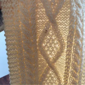 100% Merino Wool Aran Style Cable Knit Fringe Scarf Made in Ireland thumbnail 6